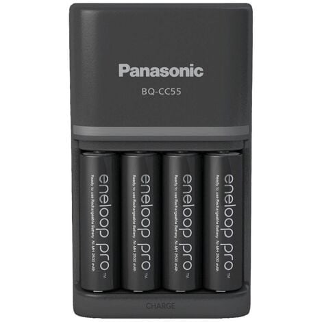 Panasonic Smart & Quick BQ-CC55 +4x eneloop Pro AA Caricatore per pacchi batteria NiMH Ministilo (AAA), Stilo (AA)