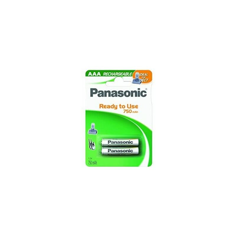 

Stay Charged - Pack de Pilas Recargables (750 mAh, 1.2 V, 2 Unidades), Blanco - Panasonic