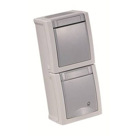 Panasonic Steckdose/Wechselsch-Kombi senkr.FR-AP IP54 gr 90591098-DE