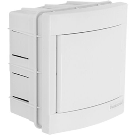 Panasonic – Tableau nu encastrable 4 modules – Indice de protection IP40 – Pose en saillie – Résistance flamme 650°C – Dimensions 150x140x97mm