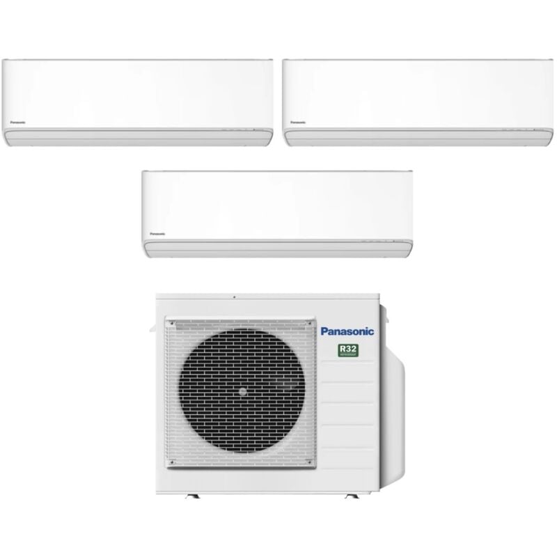 Panasonic - Trial Split rèversible Air Conditioner Series Etherea White 9+9+9 with CU-3Z52TBE R-32 Wi-Fi Integrated 9000+9000 White