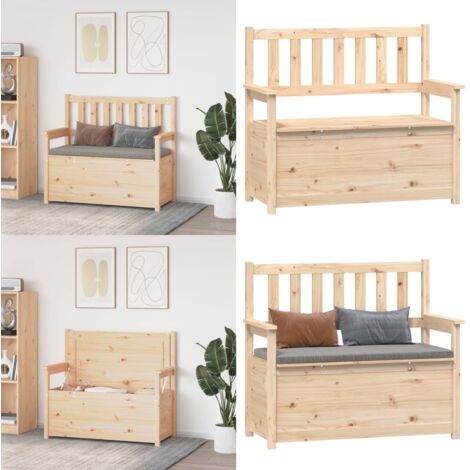 Panca 112,5x51,5x96,5 cm in Legno Massello di Pino - Scarpiera in legno - Panca portaoggetti