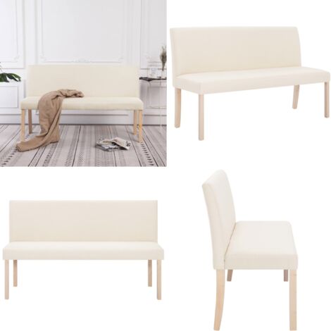 Panca 139,5 cm Crema in Poliestere - Panca in poliestere - Panca crema
