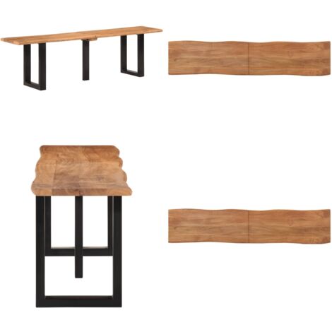 Panca 160 cm in Legno Massello di Acacia e Acciaio - Panca da ingresso - Panca in acacia