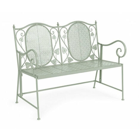 Panca 2 Posti 115x60x92 cm Harriet in Acciaio Salvia