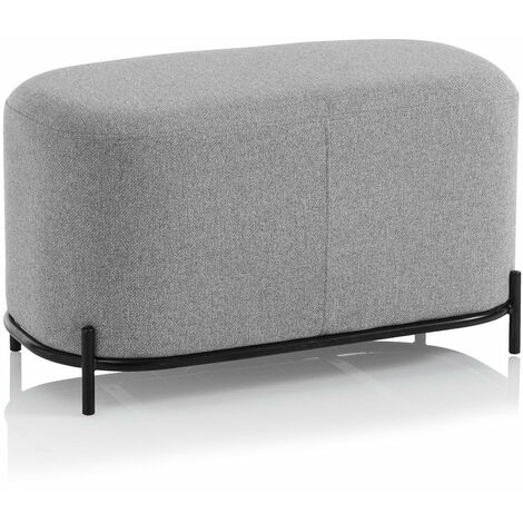 Panca 82x42x45 cm in Tessuto Grigio