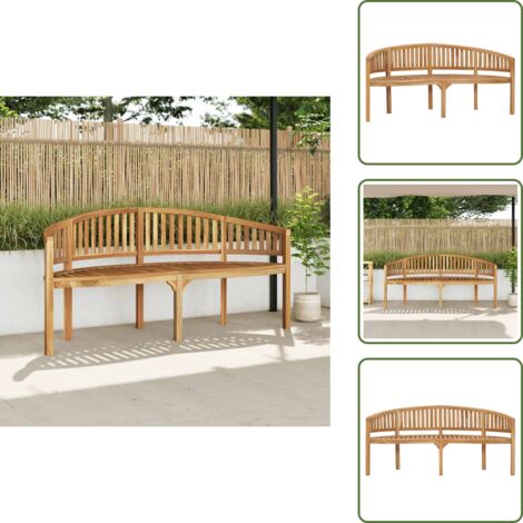 Panca a banana - vidaXL Panchina a Forma di Banana 180 cm in Legno Massello di Teak - Panca esterna