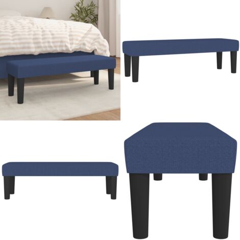 Panca Blu 100x30x30 cm in Tessuto - Panca per casa - Seduta in schiuma