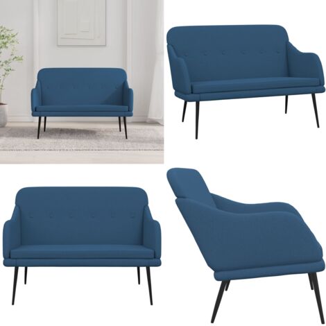 Panca Blu 110x76x80 cm in Tessuto - Panca blu - Seduta confortevole