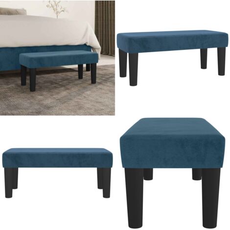 Panca Blu Scuro 70x30x30 cm in Velluto - Seduta in schiuma - Panca per letto
