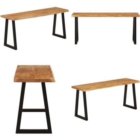 Panca con Bordi Vivi 105 cm in Legno Massello di Acacia - Panca in legno - Panca in acacia