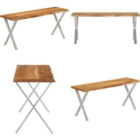 Panca con Bordi Vivi 105 cm in Legno Massello di Acacia - Panca in legno - Panca in acacia