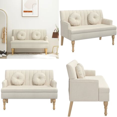 Panca con Cuscini 113x64,5x75,5 cm in Lino - Seduta comoda - Design elegante