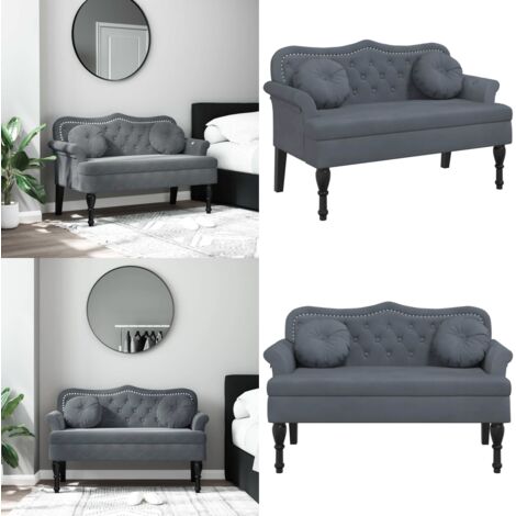 Panca con Cuscini Grigio Scuro 120,5x65x75 cm Velluto - Seduta comoda - Velluto morbido