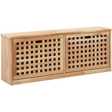 Mobile Scarpiera con Panca Contenitore 80x30x45 cm in Legno Truciolare Noce  Scuro