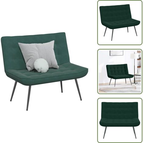 Panca con schienale - vidaXL Panca Verde Scuro 110x74x84 cm in Velluto - Panca per soggiorno