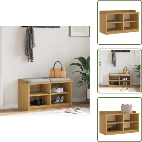 Panca con scomparti - vidaXL Panca da Corridoio SANDNES 87x40x50 cm Legno Massello di Pino - Armadio da ingresso
