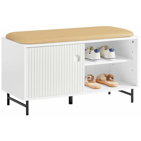 Armadio regolabile 160-110x205 h cm in legno bianco con tenda - Bernac