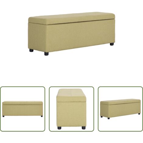 Panca con vano portaoggetti -  Panca con Vano Portaoggetti 116 cm Verde in Poliestere