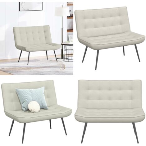 Panca Crema 110x74x84 cm in Velluto - Seduta in velluto - Panca crema
