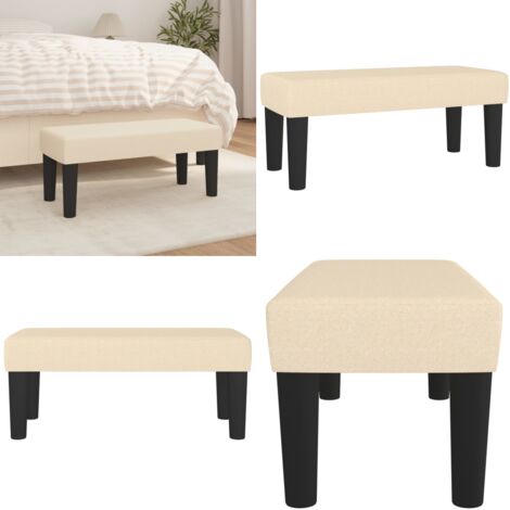 Panca Crema 70x30x30 cm in Tessuto - Panca per letto - Seduta in schiuma