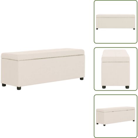 Panca crema - vidaXL Panca con Vano Portaoggetti 116 cm Crema in Poliestere -