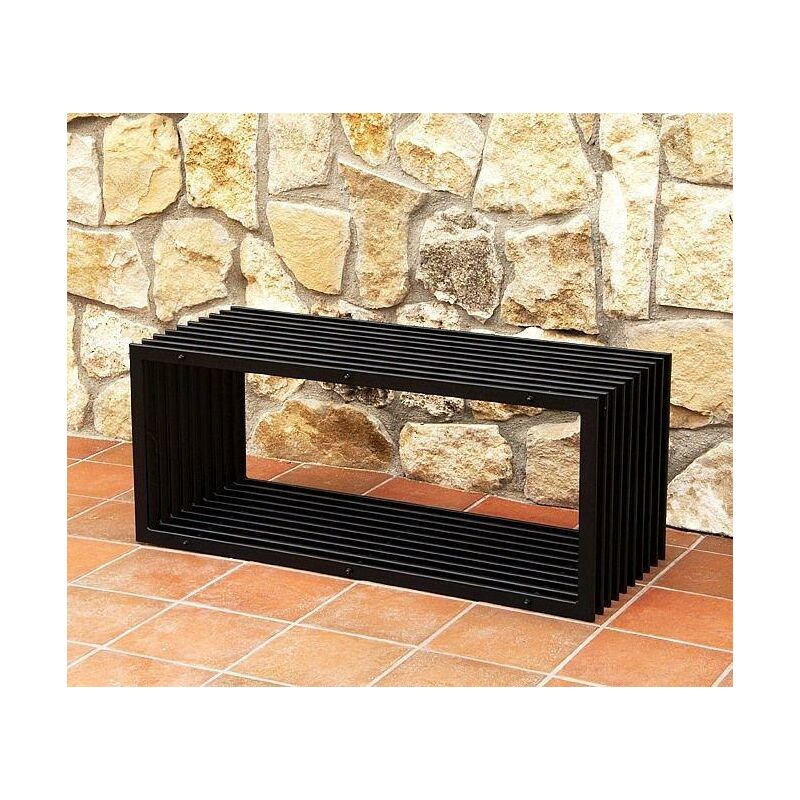 Dandibo - Panchina da giardino in metallo resistente alle intemperie nero 100 cm Panchina moderna D-Style Park Bench Panchina da fiore in ferro