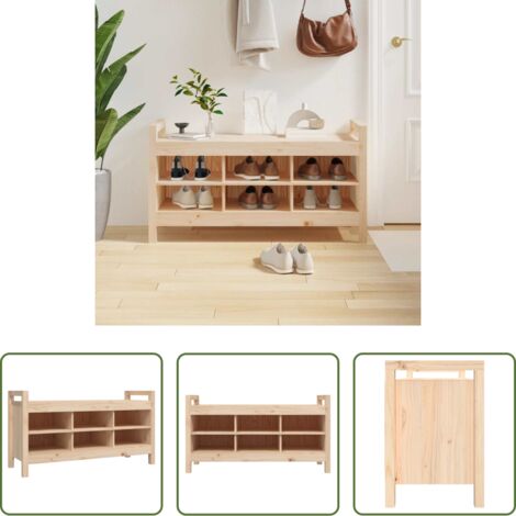 Panca da corridoio in pino -  Panca da Ingresso 110x40x60 cm in Legno Massello di Pino
