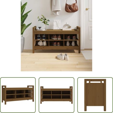 Panca da corridoio -  Panca da Ingresso Ambra 110x40x60 cm in Legno Massello di Pino