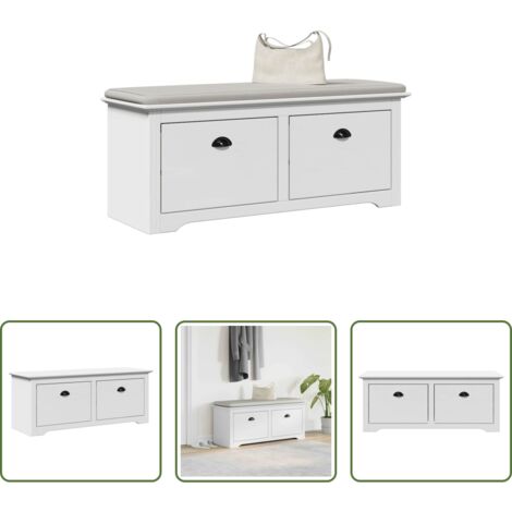 Panca da corridoio -  Panca da Ingresso BODO Bianca 114x40x45 cm