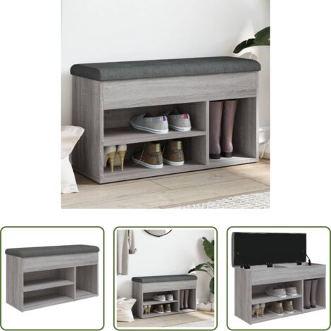 Panca da corridoio -  Panca Porta Scarpe Grigio Sonoma 82x32x45,5cm Legno Multistrato