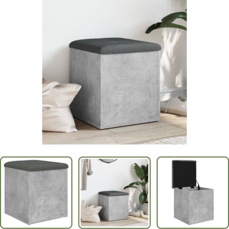 Panca da corridoio -  Panca Portaoggetti Grigio Cemento 42x42x45 cm Legno Multistrato