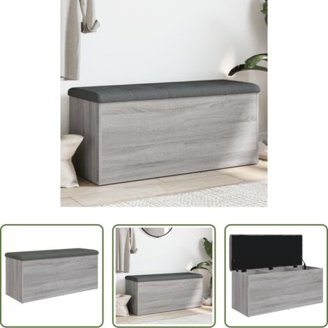 Panca da corridoio -  Panca Portaoggetti Grigio Sonoma 102x42x45 cm Legno Multistrato