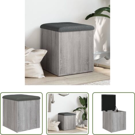 Panca da corridoio -  Panca Portaoggetti Grigio Sonoma 42x42x45 cm Legno Multistrato