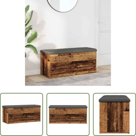 Panca da corridoio -  Panca Portaoggetti Legno Antico 102x42x45 cm Legno Multistrato
