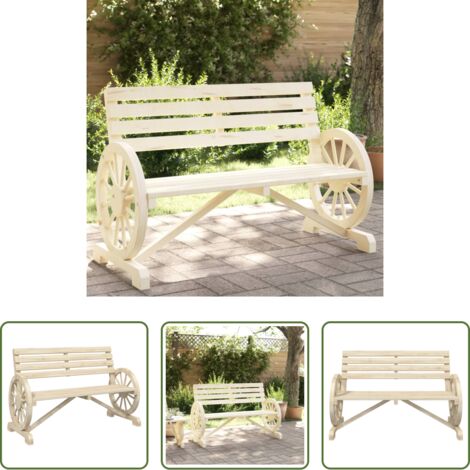 Panca da esterno -  Panca da Giardino a 2 Posti in Legno Massello di Abete