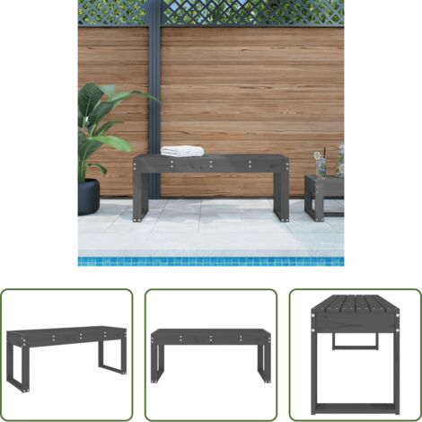 Panca da esterno - Panca da Giardino Grigia 110x38x45 cm Legno Massello di Pino