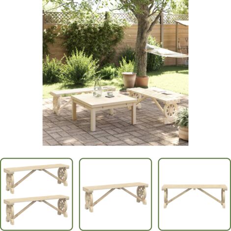 Panca da esterno -  Panche da Giardino 2 pz in Legno Massello di Abete