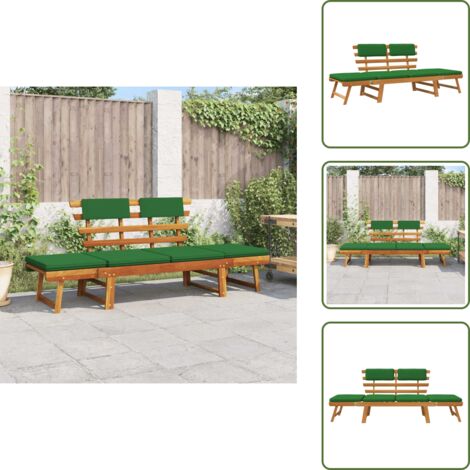 Panca da esterno - vidaXL Panca da Giardino Cuscini 2-in-1 190 cm Legno Massello d'Acacia - Cuscini per panca