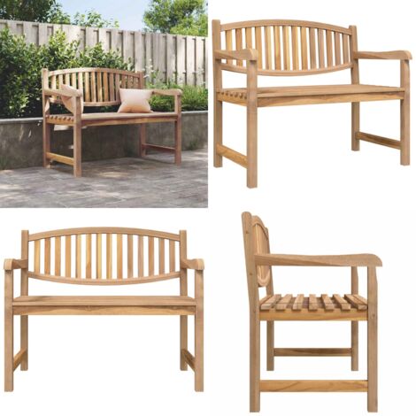 Panca da Giardino 114x59x87 cm Legno Massello di Teak - Teak - Design a doghe