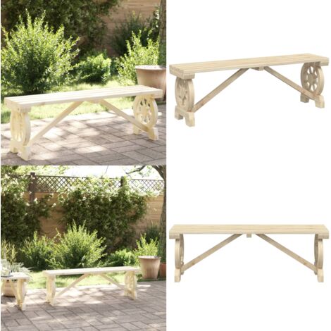 Panca da Giardino 115 cm in Legno Massello di Abete - Panca in legno - Panca da esterno