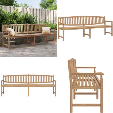 Panca da Giardino 228x59,5x90 cm in Legno Massello di Teak - Panca da esterno - Seduta da giardino