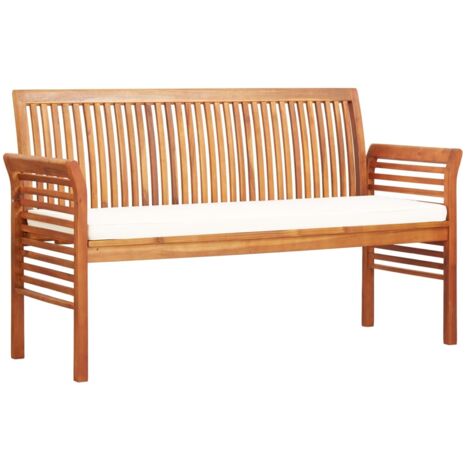 Panca da Giardino a 3 Posti 150 cm in Legno Massello di Acacia