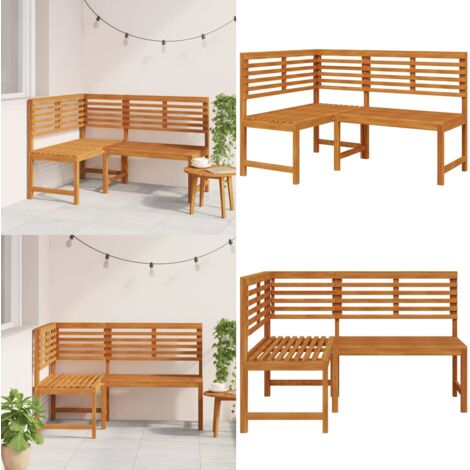 Panca da Giardino ad Angolo 140 cm Legno Massello Acacia - Panca da giardino in legno - Panca da giardino in acacia