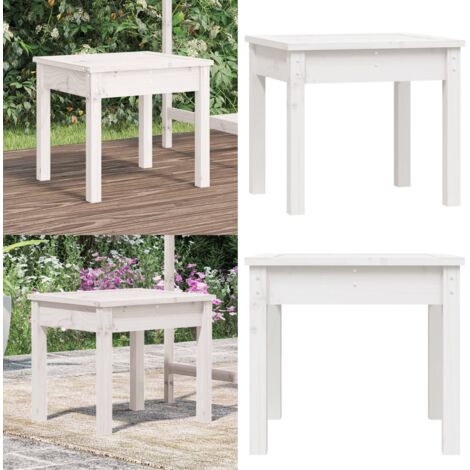 Panca da Giardino Bianca 50x44x45 cm Legno Massello di Pino - Panca da patio - Panca in legno