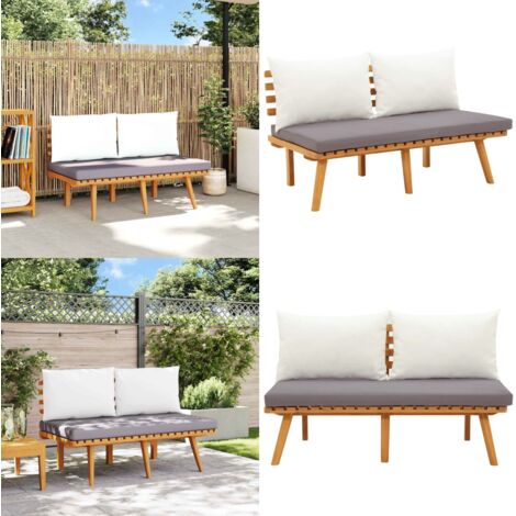 Panca da Giardino con Cuscini 115 cm in Legno Massello Acacia - Cuscino da seduta - Cuscino per schienale