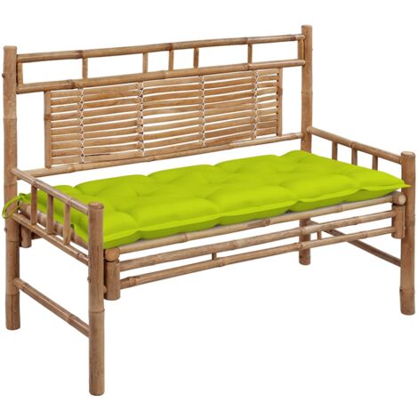 Panca da Giardino con Cuscino 120 cm in Bambù vidaXL
