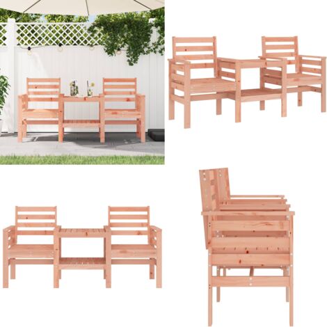 Panca da Giardino con Tavolino 2 Posti Legno Massello Douglas - Tavolino da giardino - Panca con tavolino