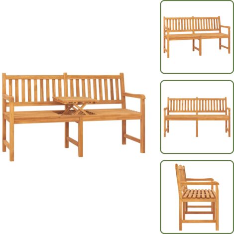 Panca da giardino con tavolino - vidaXL Panca Giardino 3 Posti con Tavolino 150 cm Legno Massello Teak - Panca da giardino 3 posti