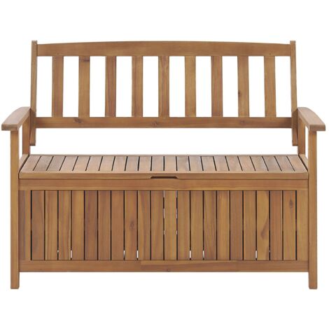 Panca da Giardino con Vano Contenitore in Legno di Acacia 120 cm Sovana